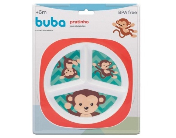 Prato Divisoria Buba Animal Fun Macaco