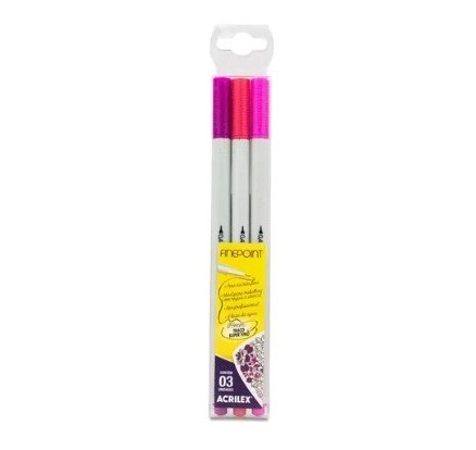 Caneta Fine Point Acrilex c/3