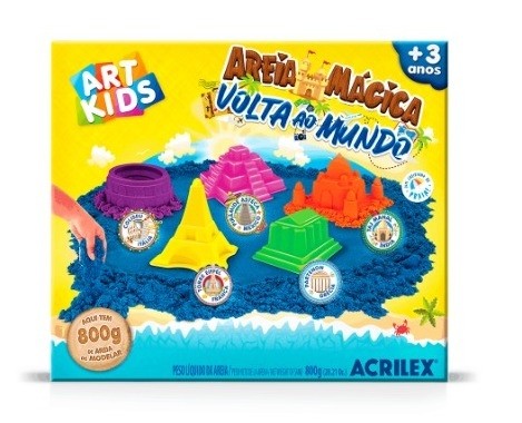 Areia Magica Acrilex Volta ao Mundo 800g