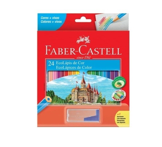 Lapis Cor Faber Linha Vermelha 24 lap 1 Apontador