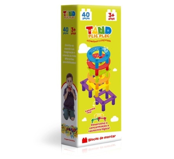 Bloco de Montar Tand Plic Plec 40Pcs Toyster 2363