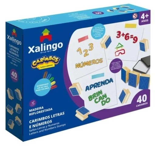 Carimbo Letras e Numeros Xalingo 40pcs
