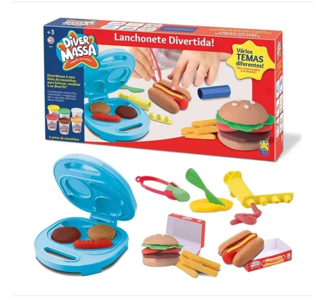 DIVER MASSA LANCHONETE DIVERTIDA C/ACESSORIOS DIVER TOYS 8057