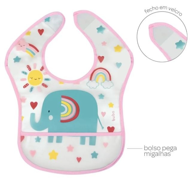 Babador com Bolso Arco Iris Buba