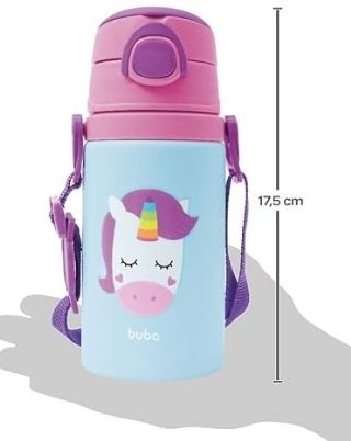 Garrafa Aluminio Animal Fun Unicornio Buba 450ml